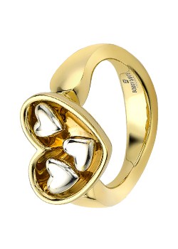 Bobby White Gold Plated Fate Heart Size L Ring by Bobby