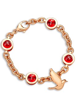 Bobby White Rose Gold Plated and Ruby Crystal Bracelet by