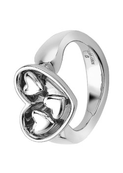 Bobby White Silver Fate Heart Size P Ring by Bobby White