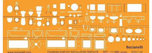 Bocianelli Metric 1:50 Scale Architectural Design Sanitary Bathroom Fittings Architect Drawing Drafting Symbols