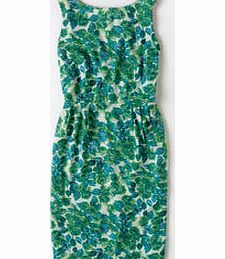Boden Abigail Dress, Green Reverse Floral,Navy