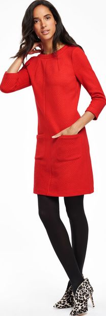 Boden Abigail Jacquard Tunic Work Dress Rouge Red
