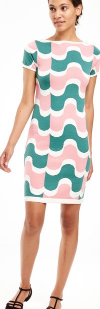 Boden, 1669[^]35110840 Abigail Tunic Party Dress Charm Pink/Celadon