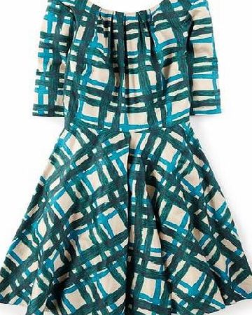 Boden Amy Dress, Green Painted Check 34303446