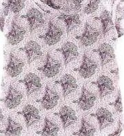 Boden Angie Silk Top, Lavender Grey Etched Floral
