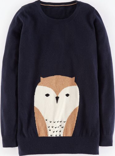 Boden, 1669[^]35202191 Animal Intarsia Jumper Navy Owl Boden, Navy Owl