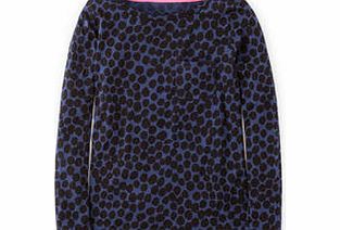 Boden Animal Print Top, Night Blue Abstract Leopard