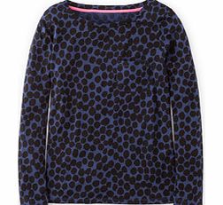 Boden Animal Print Top, Night Blue Abstract