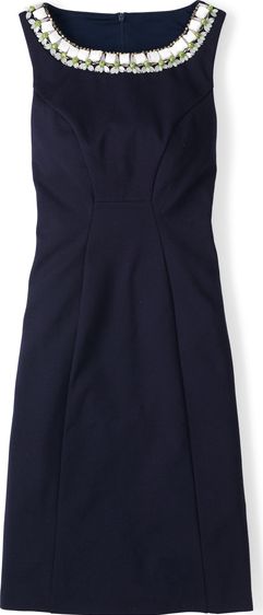 Boden, 1669[^]34664052 Beaded Ponte Dress Blue Boden, Blue 34664052