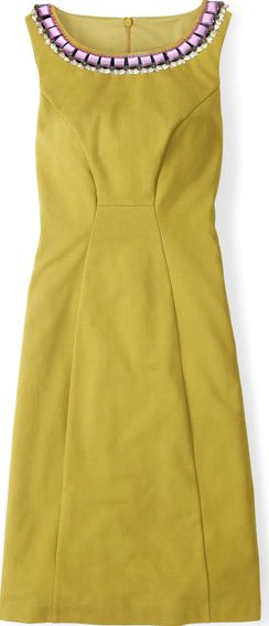 Boden, 1669[^]34663898 Beaded Ponte Dress Green Boden, Green 34663898