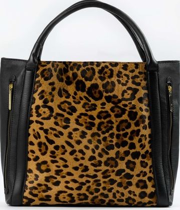Boden, 1669[^]35030261 Berkeley Zip Bag Black/Tan Leopard Pony Boden,