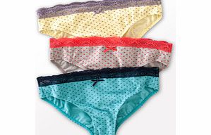 Boden Bikini Knickers, Multi Little Spot,Multi Stripe