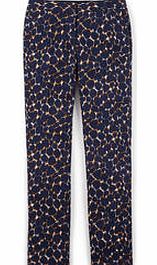 Boden Bistro Trouser, Pink Print,Navy Leopard Print