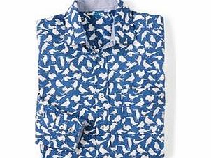 Boden Bloomsbury Printed Shirt, Blue,Blue Birds,Large