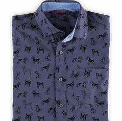 Boden Bloomsbury Printed Shirt, Grey Dogs,Blue 34220566