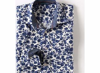Boden Bloomsbury Printed Shirt, Navy Floral,Grey Birds
