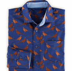 Boden Bloomsbury Printed Shirt, Navy Pheasants 34220616