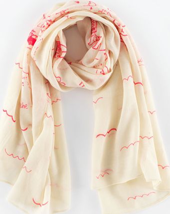 Boden Britannia Scarf Ivory Map Print Boden, Ivory Map