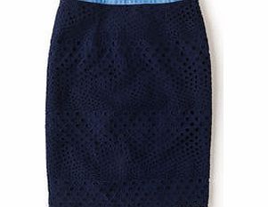 Boden Broderie Pencil Skirt, Royal Blue,Dark
