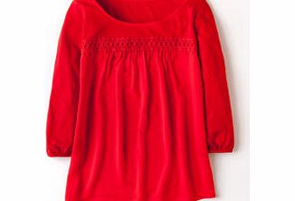 Boden Broderie Smock Top, Apple Red,Pewter/Grey