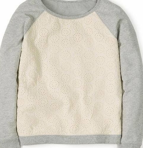 Boden Broderie Sweatshirt Top, Grey 34647644