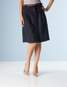 Boden Button Through Linen Skirt