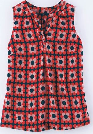 Boden Carrie Top Rouge Red Large Daisy Floral Boden,