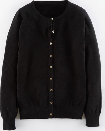 Boden, 1669[^]34695296 Cashmere Crew Neck Cardigan Black Boden, Black