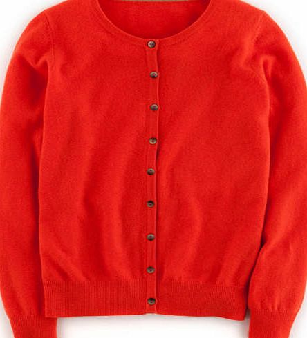 Boden Cashmere Crew Neck Cardigan, Red Pepper 34249433