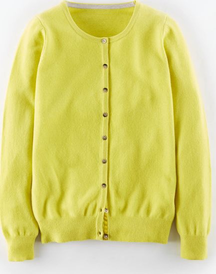 Boden Cashmere Crew Neck Cardigan Yellow Boden, Yellow
