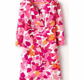 Boden Casual Linen Tunic, Pink Rosebud,Daffodil