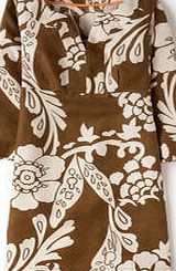 Boden Casual Linen Tunic, Saddle Brown Stencil Print