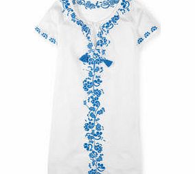 Boden Corsica Kaftan, White with Blue,Navy with