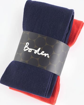 Boden Cotton Blend Tights Rouge Red/Navy Boden, Rouge