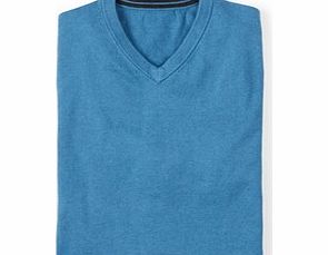 Boden Cotton Cashmere V-neck, Adonis Blue,Neat