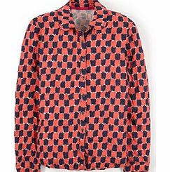 Boden Crinkle Jersey Shirt, Red,Brown,Blue 34420570