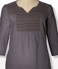 Boden Crochet Flower Top, Grey 33714437
