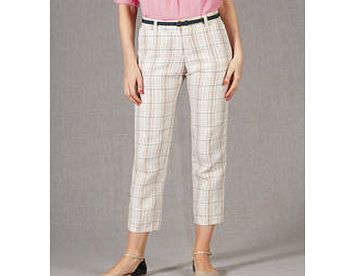 Boden Crop Linen Trouser, Blue 33308396
