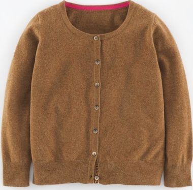 Boden, 1669[^]35113299 Cropped Cashmere Cardigan Dark Caramel Melange