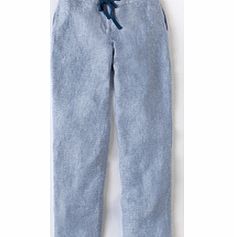 Boden Cropped Linen Trouser, Light blue,White 34448035