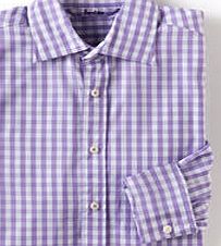 Boden Double Cuff City Shirt, Lilac Gingham 33168451