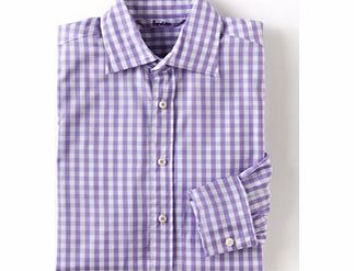 Boden Double Cuff City Shirt, Lilac Gingham,Blue