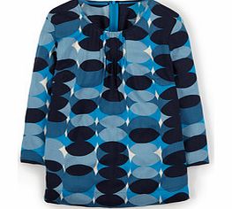Boden Easy Printed Top, Blue Overlapping Spot,Chestnut