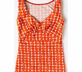 Boden Easy Vest, Bright Orange Block Geo,Navy Block