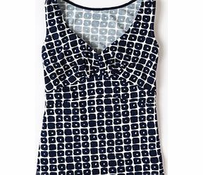 Boden Easy Vest, Navy Block Geo,Bright Orange Block