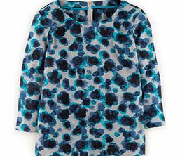 Boden Eliza Top, Navy Abstract Floral,Blue Watercolour
