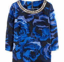Boden Embellished Eliza Top, Blue Painted Rose,Grey
