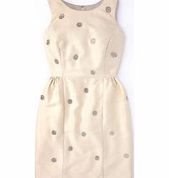 Boden Embellished Spot Dress, Cream,Navy/Black,Pink