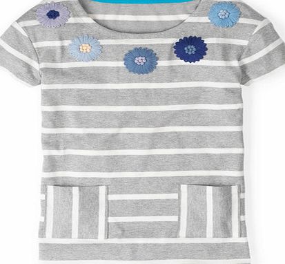 Boden Embroidered Flower Top, Grey 34642546