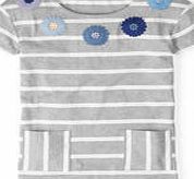 Boden Embroidered Flower Top, Grey Marl/Ivory 34642553